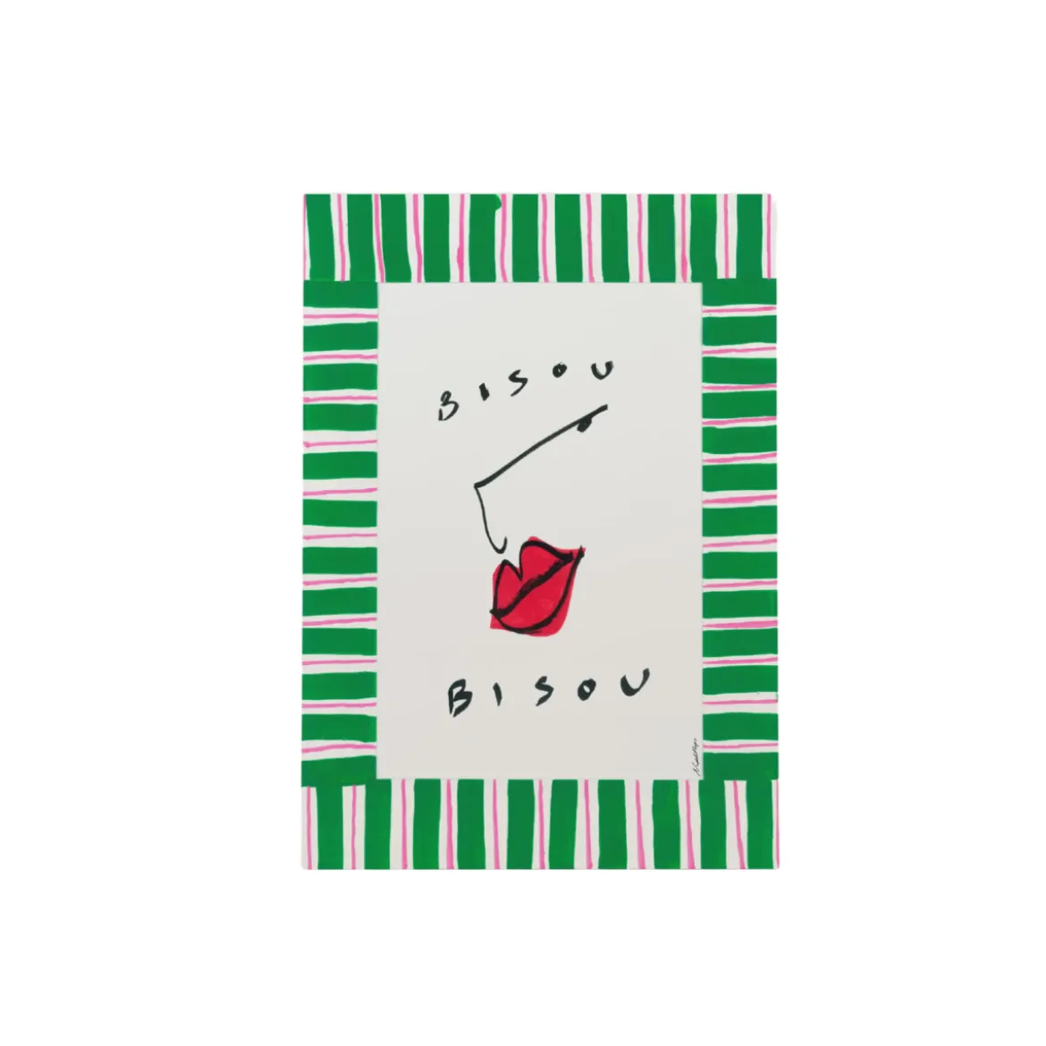 Affiche A3 Bisous Acrylic Edition - Green Striped