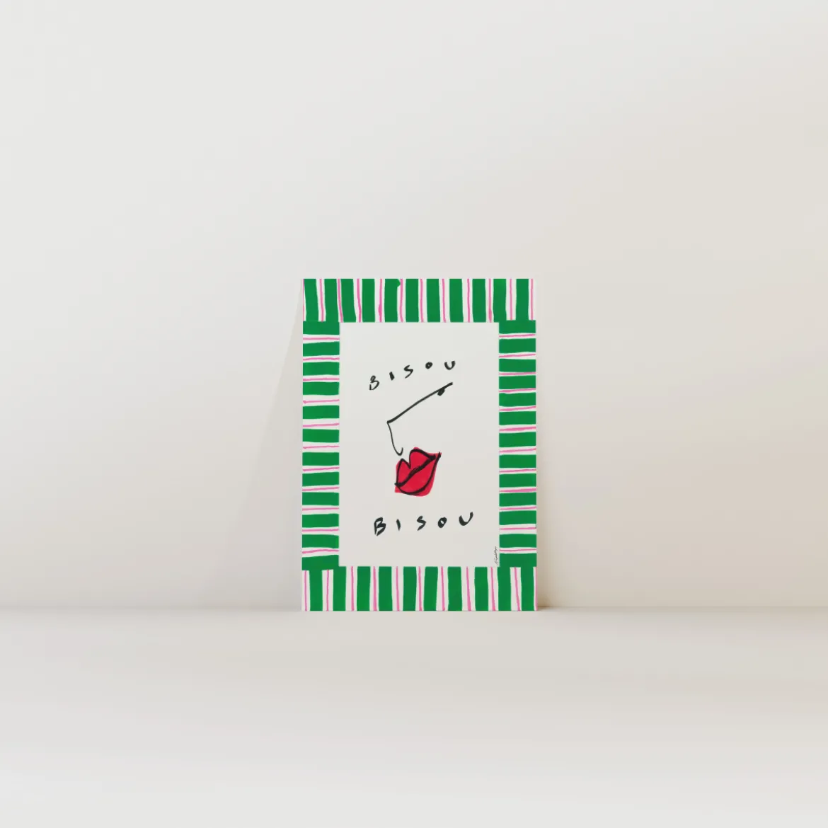 Affiche A3 Bisous Acrylic Edition - Green Striped