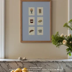 Affiche A3 Breakfast Set - Blue