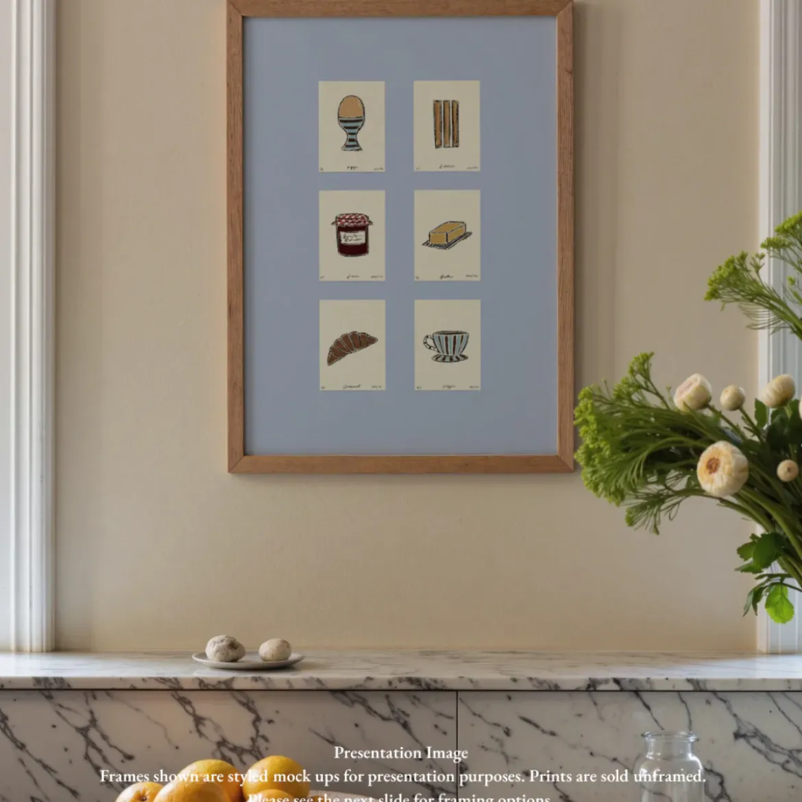Affiche A3 Breakfast Set - Blue