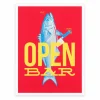 Affiche A3 Open Bar - 29,7 x 42 cm - Rouge