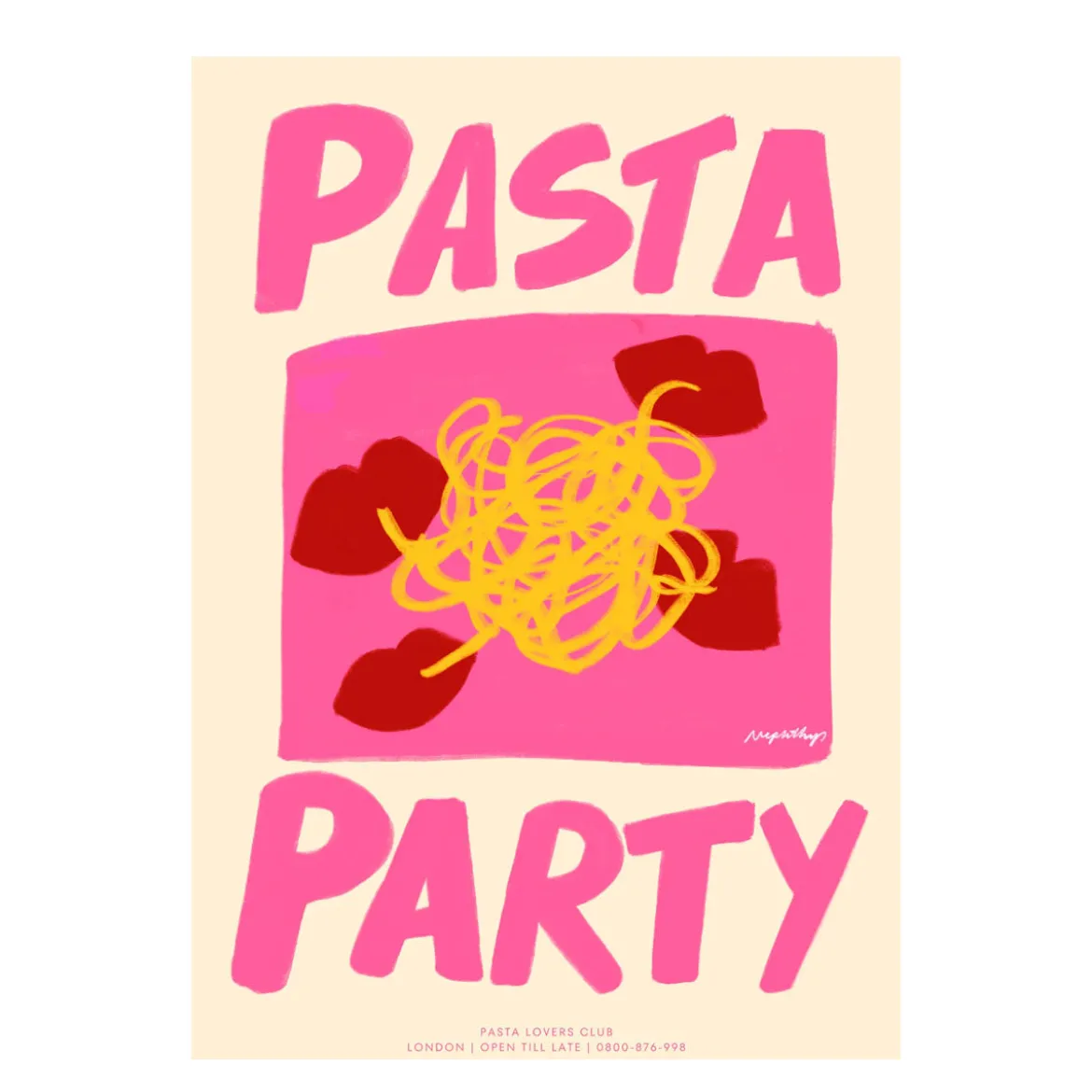 Affiche A3 Pasta Party Cream