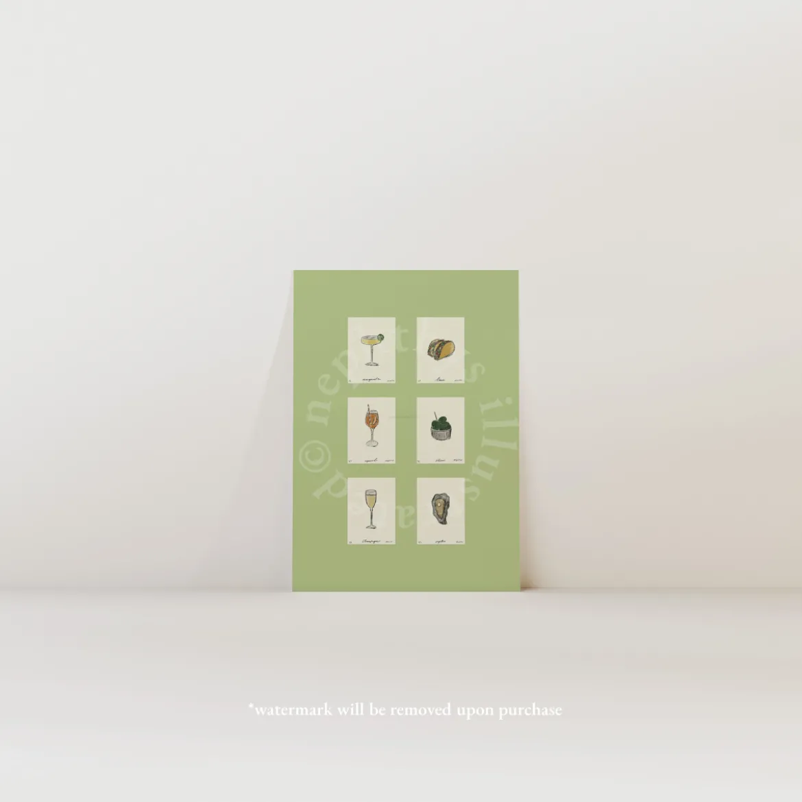 Affiche A3 Sips & Snacks - Green