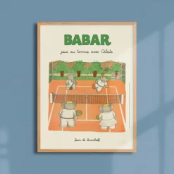 Affiche Babar Babar joue au tennis avec Céleste