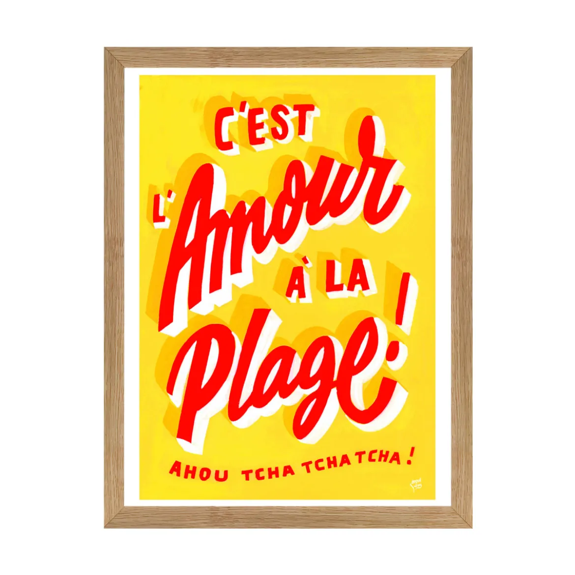 Affiche C'est l'amour à la Plage Toqué Frères - 30 cm x 40 cm