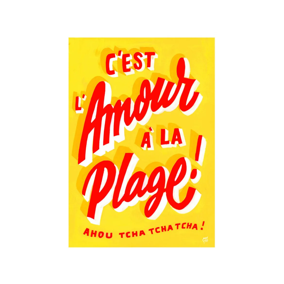 Affiche C'est l'amour à la Plage Toqué Frères - 30 cm x 40 cm