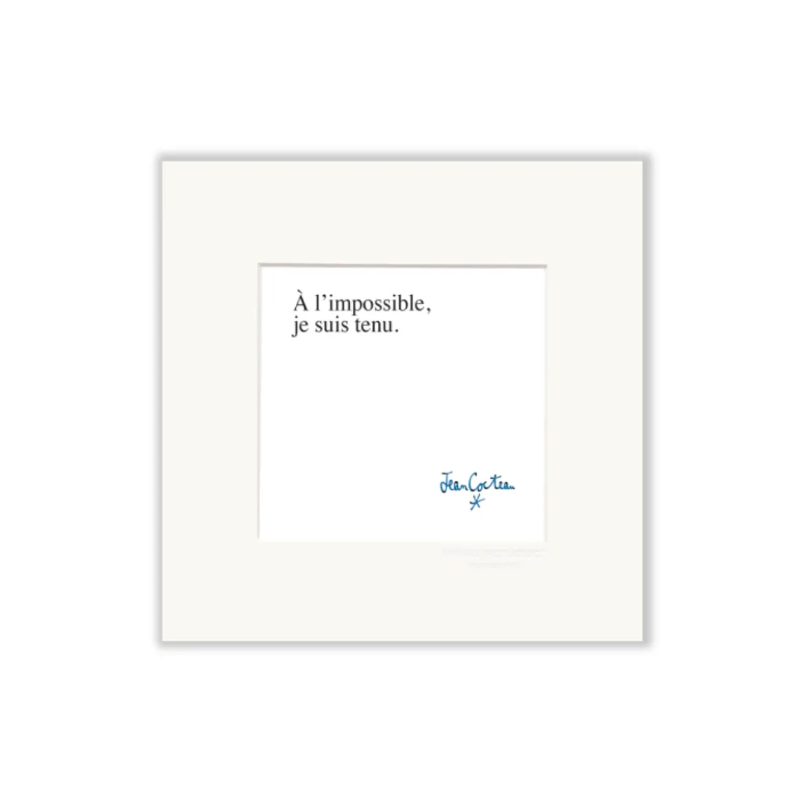 Affiche Cocteau À l'impossible, Je suis tenu - 22 x 22 cm