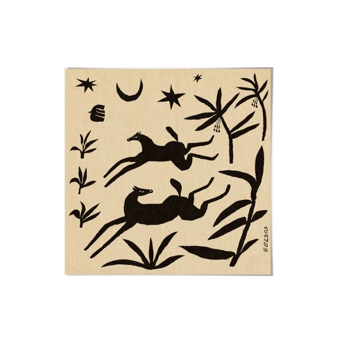 Affiche Enik? Eged - Papercut Horses - 50 x 50 cm