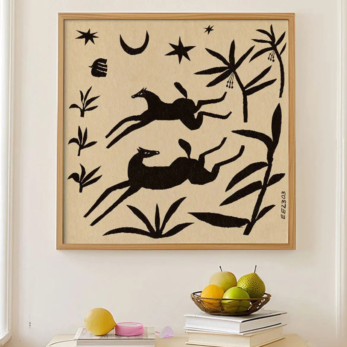 Affiche Enik? Eged - Papercut Horses - 50 x 50 cm