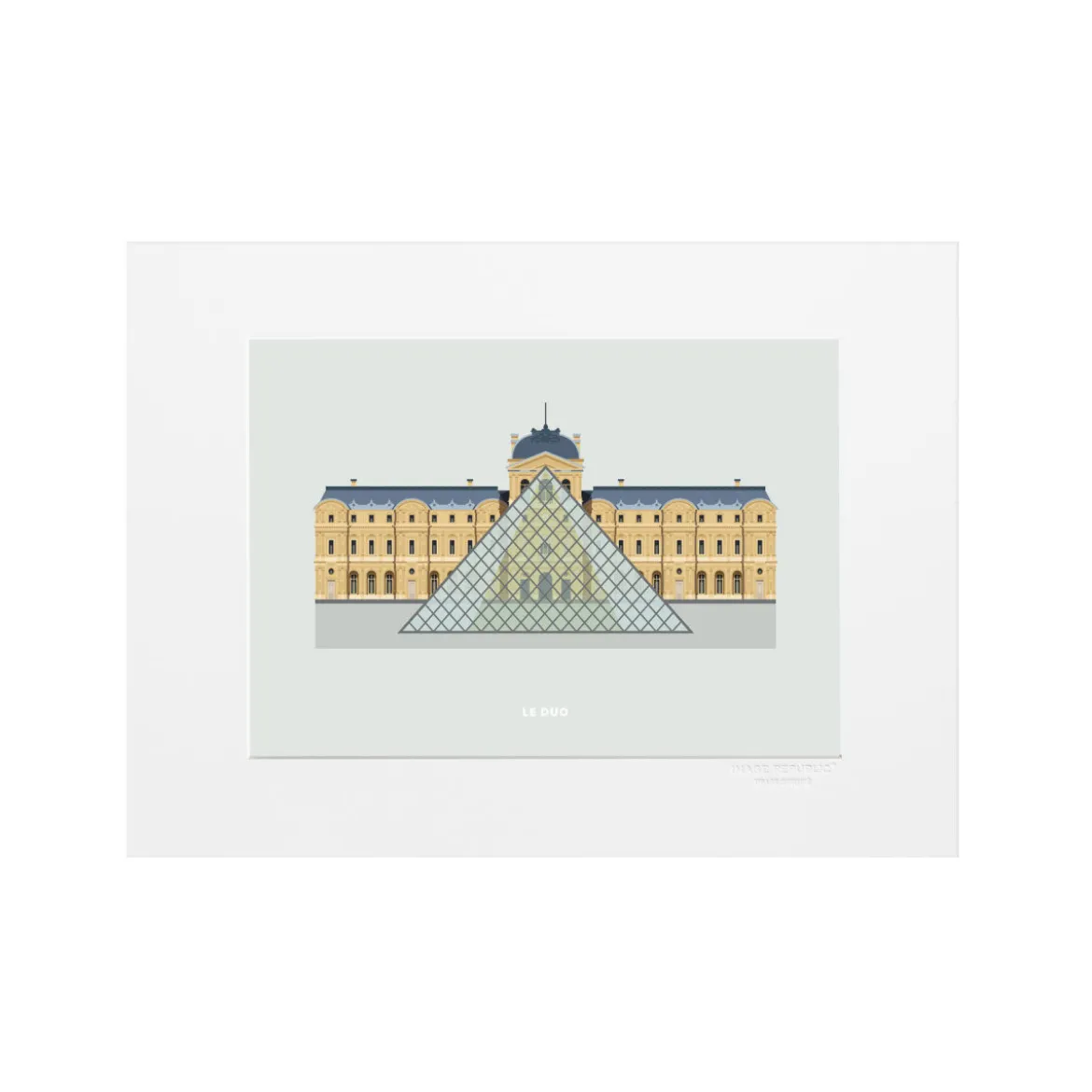 Affiche Le Duo Archi Musée du Louvre - 22 cm x 22 cm