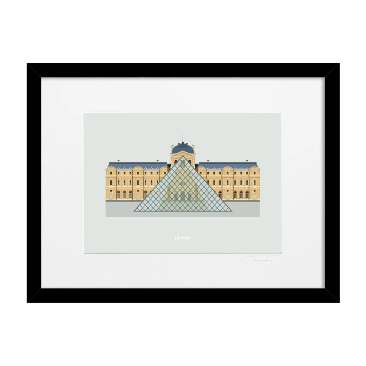 Affiche Le Duo Archi Musée du Louvre - 22 cm x 22 cm