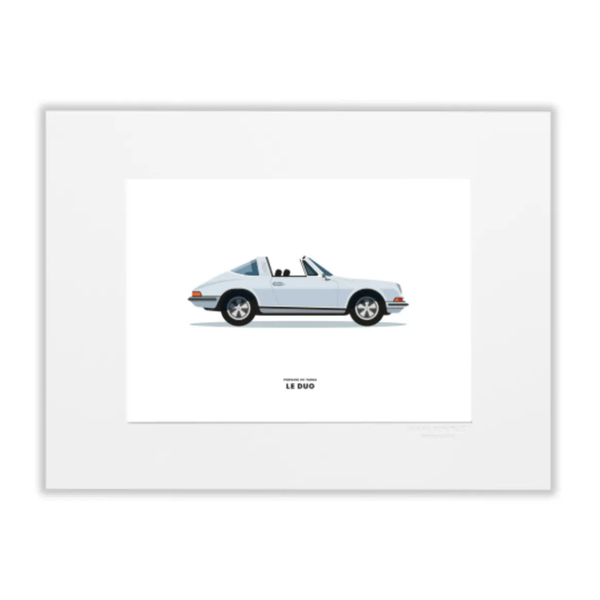 Affiche Le duo Porsche 911 Targa Blanche - 30 x 40 cm