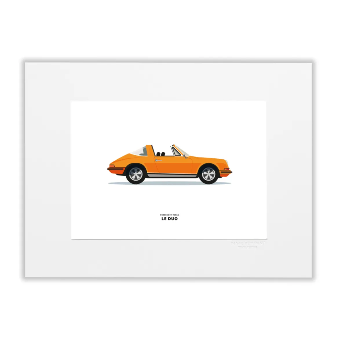 Affiche Le duo Porsche 911 Targa Orange - 30 x 40 cm