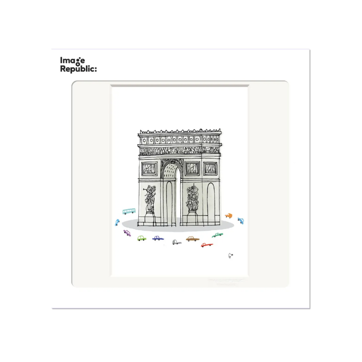 Affiche Paris Arc de Triomphe WLPP - 22 x 22 cm