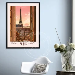 Affiche Paris - Tour Eiffel depuis le balcon