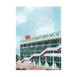 Affiche 26 Pompidou - Clara Panetier - 22 x 22 cm