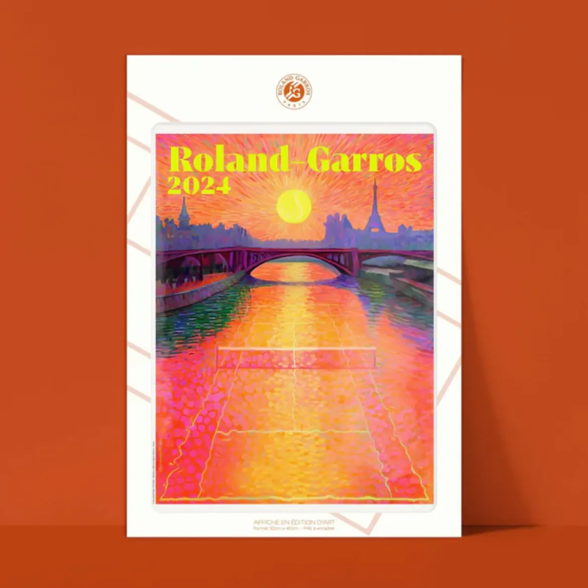 Affiche Roland-Garros 2024 - Paul Rousteau - 30 x 40 cm
