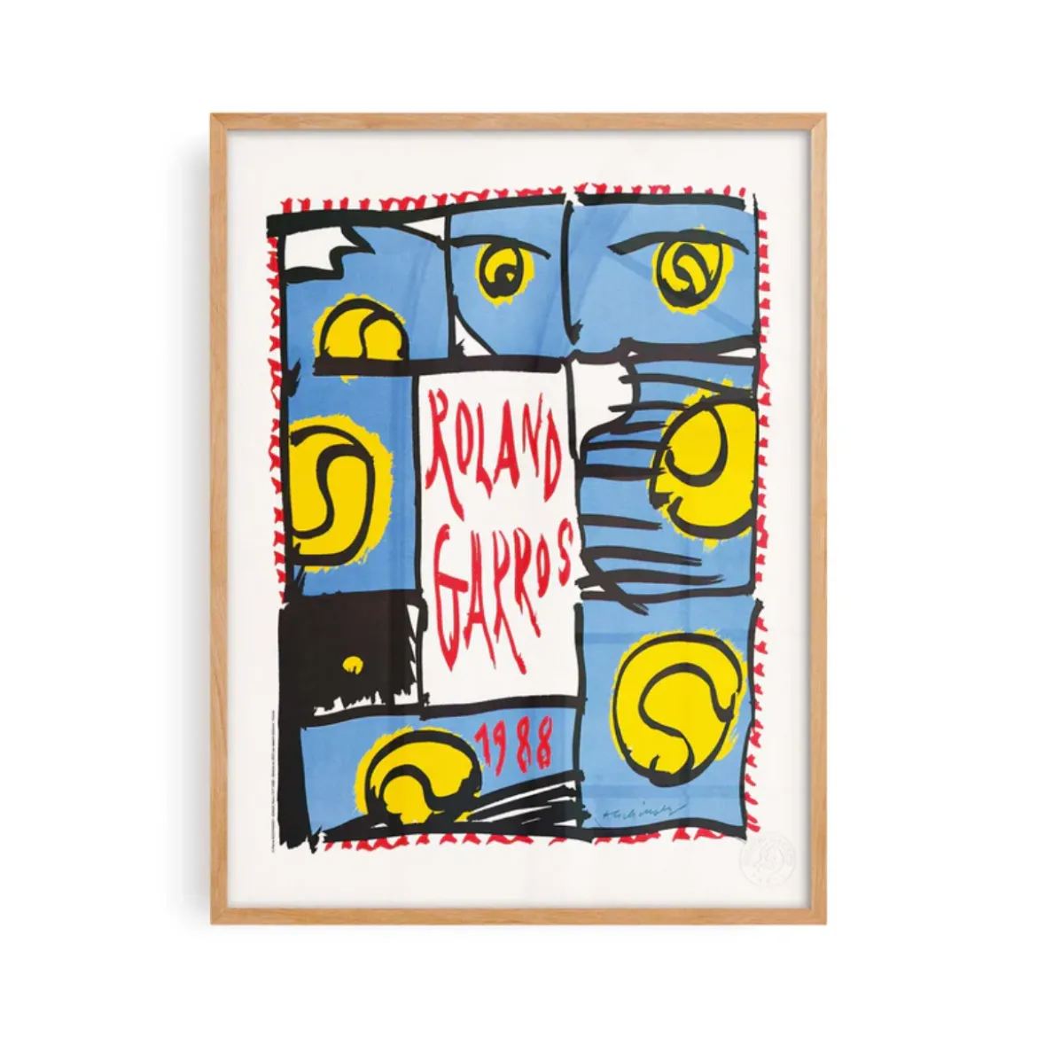 Affiche Roland-Garros 1988 - Pierre Alechinsky - 30 x 40 cm