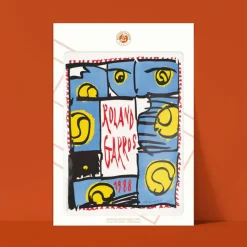 Affiche Roland-Garros 1988 - Pierre Alechinsky - 30 x 40 cm