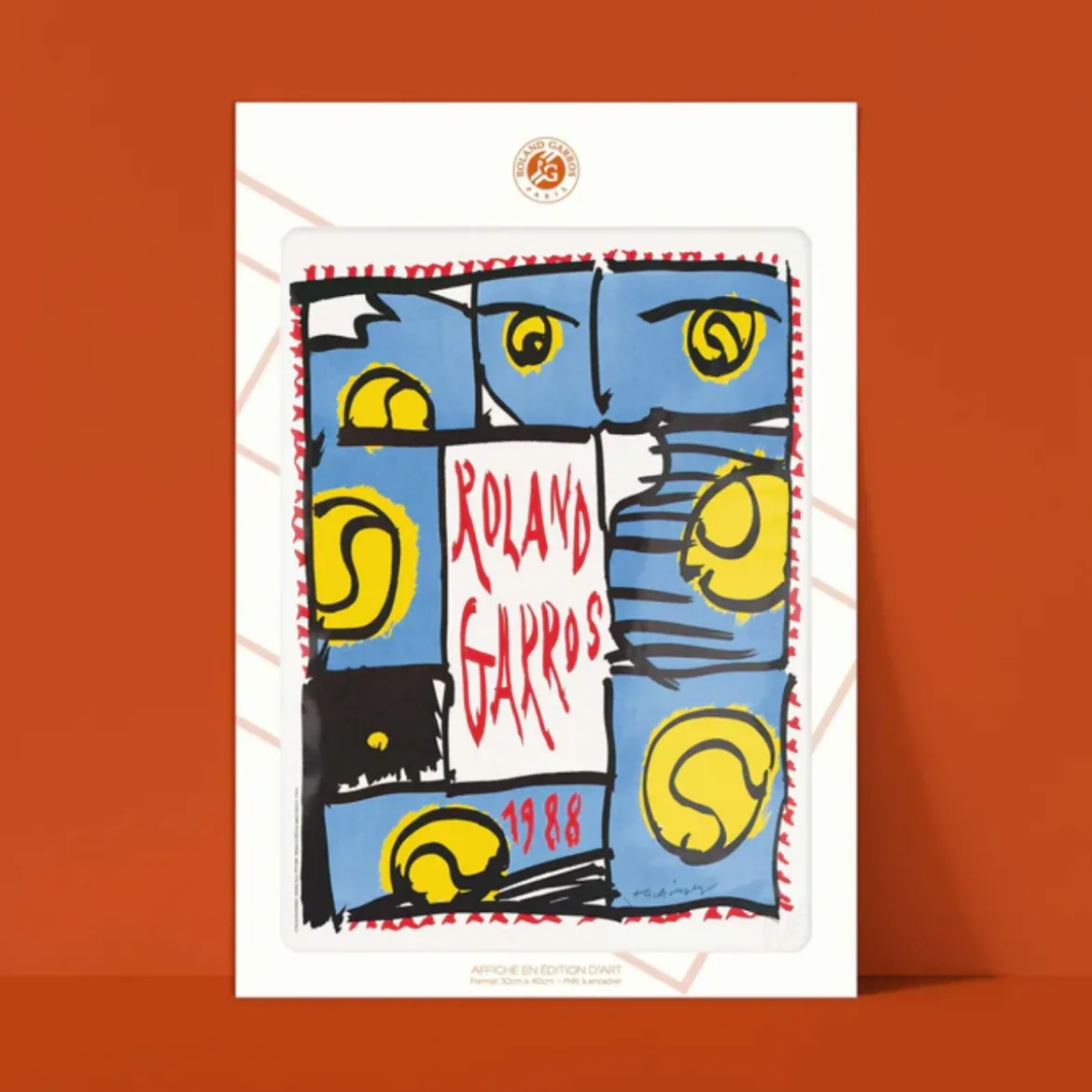 Affiche Roland-Garros 1988 - Pierre Alechinsky - 30 x 40 cm