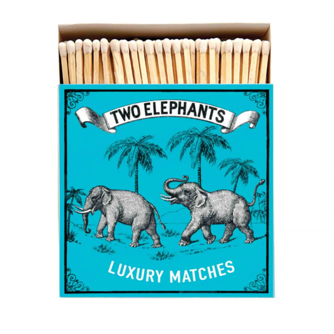 Allumettes Two Elephants on blue