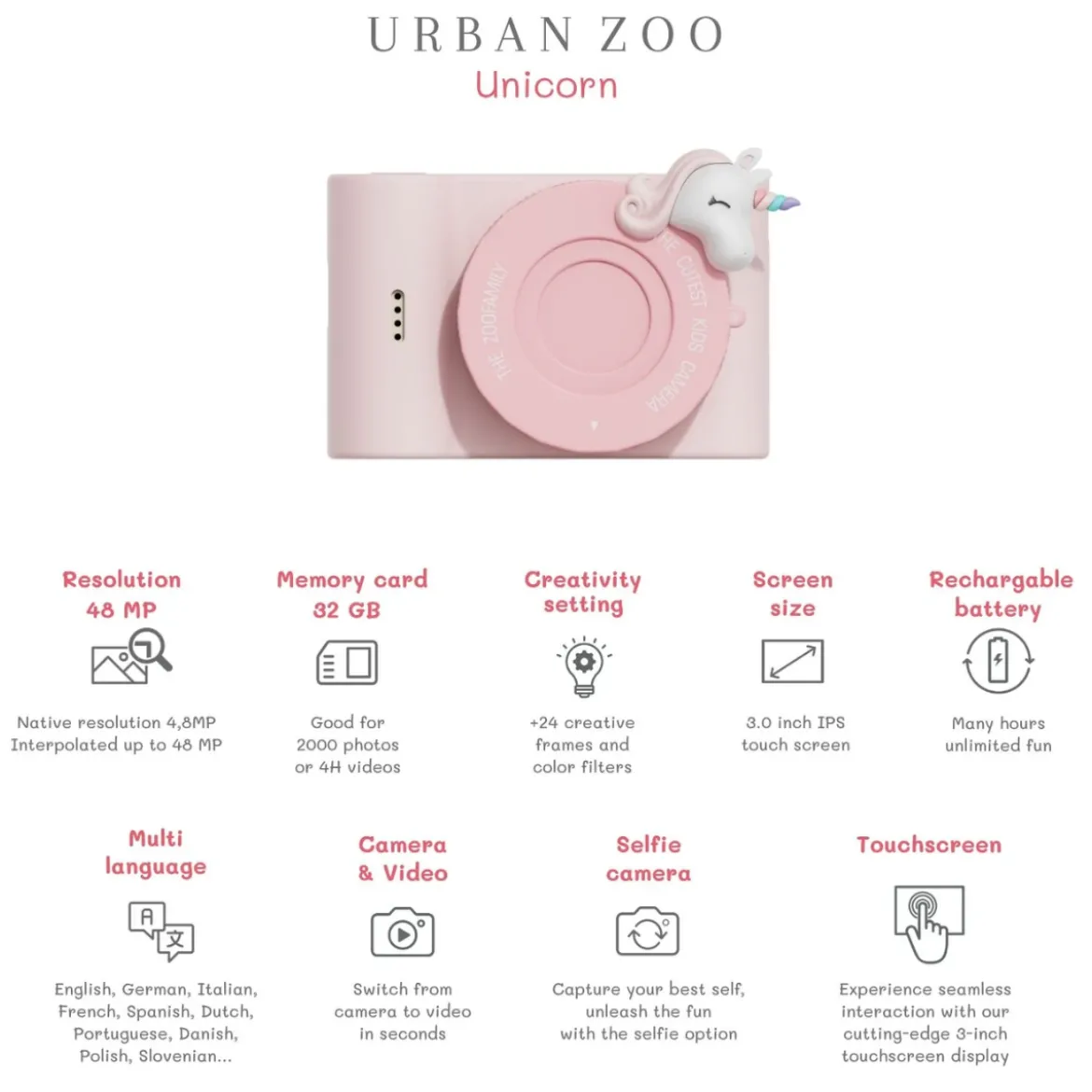 Appareil photo Urban Zoo - Licorne