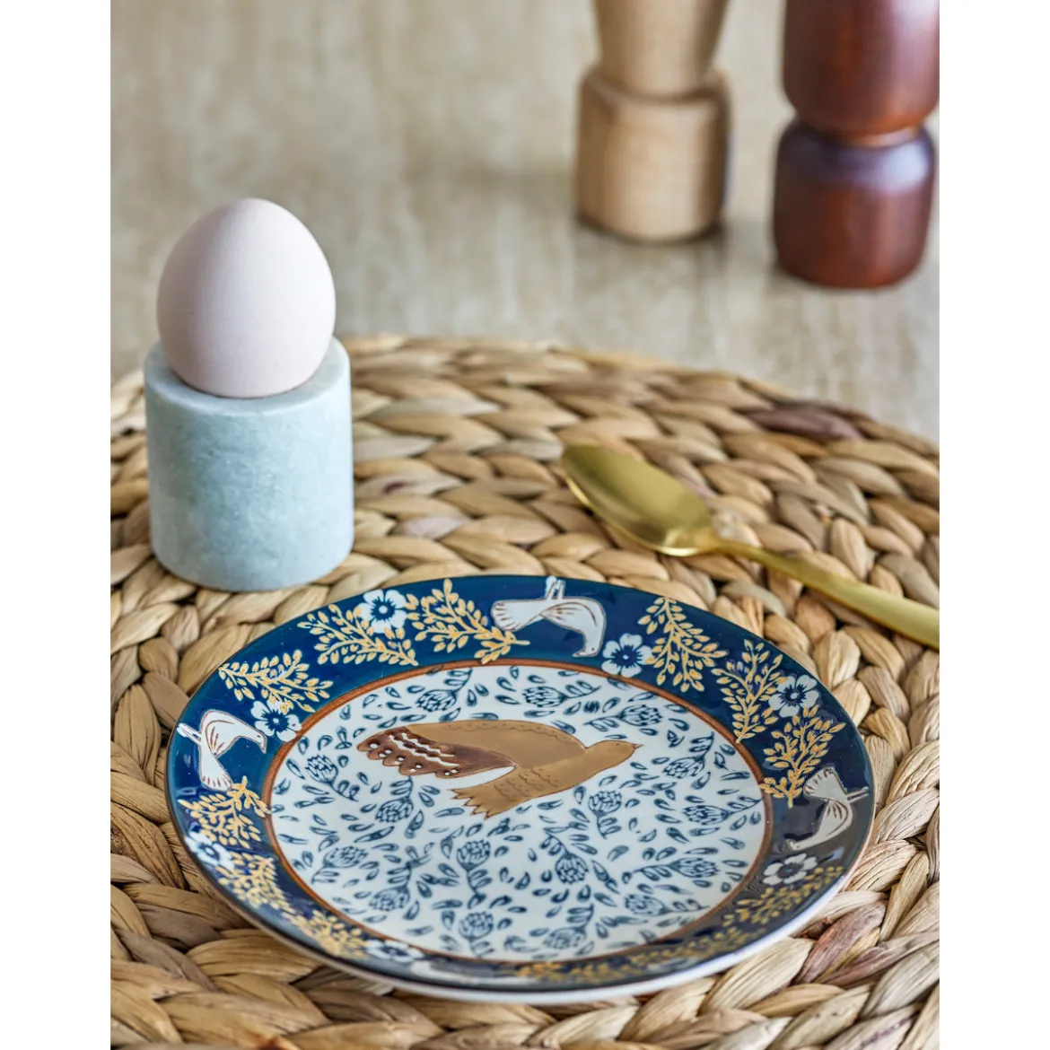 Assiette Hezha Grès - Bleu