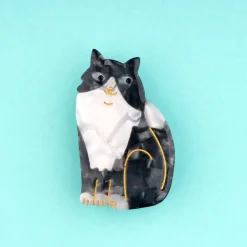 Barrette - Chat Noir & Blanc