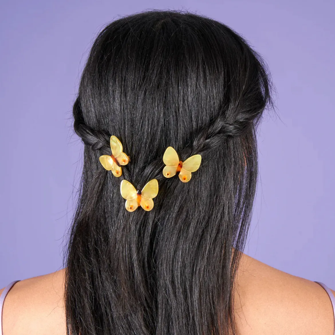 Barrette Papillon - Jaune