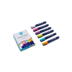 Boîte de 6 feutres effaçables pour vitre
