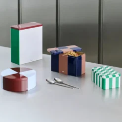 Boîte Tin à carreaux M - Noir & Blanc
