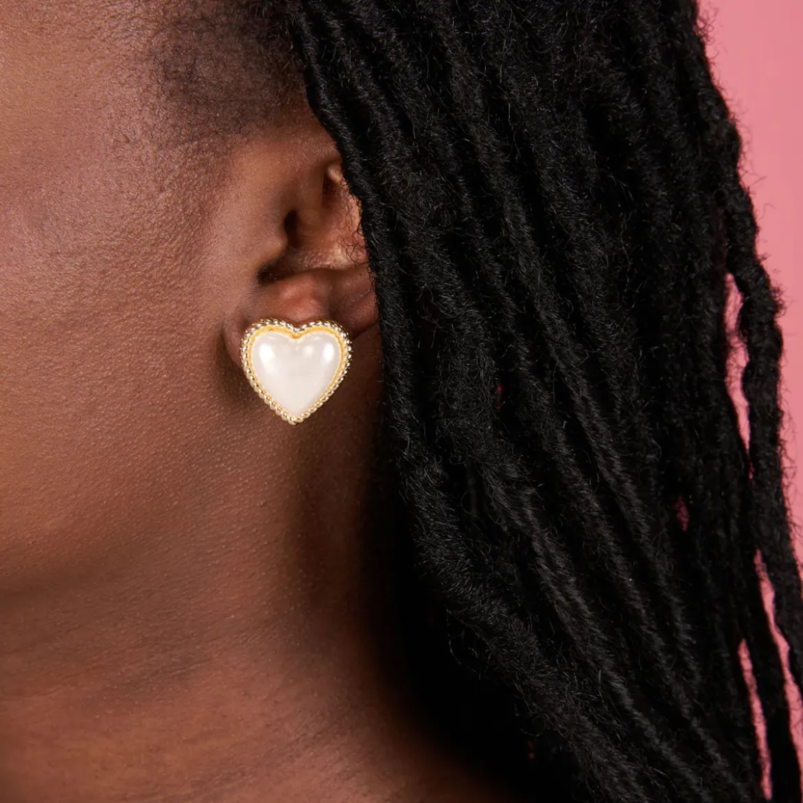 Boucles d'oreilles Coeur en Perle