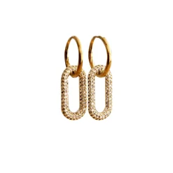 Boucles d'oreilles ovales avec cristaux