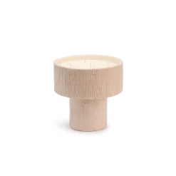 Bougie Coupe Striée Fleur d'orangée - Blanc