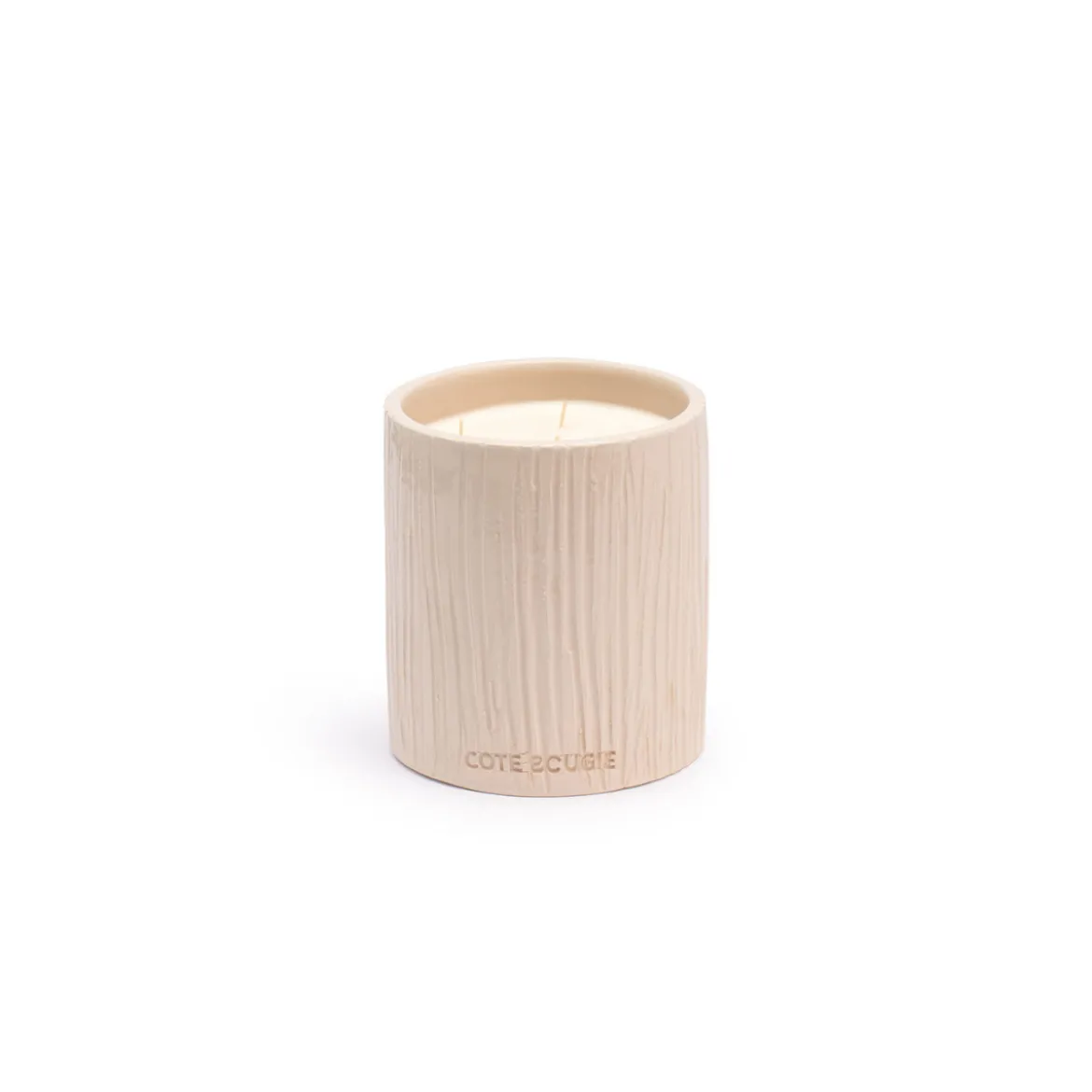 Bougie Céramique Striée Fleur d'Oranger - White