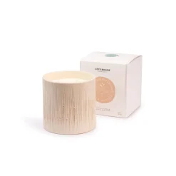 Bougie Céramique Striée Fleur d'Oranger - White