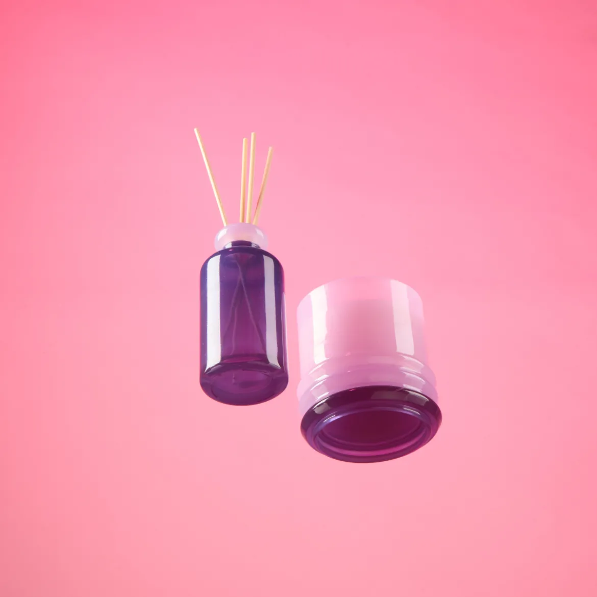 Bougie Stacked Lavender and Dark Purple - Violet Vanilla