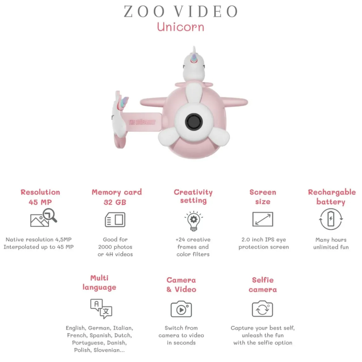 Camera Zoo Vidéo - Licorne