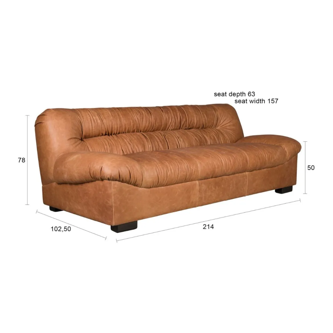 Canapé Douglas - Cuir Cognac