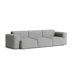 Canapé Mags Soft Low 3 places - Combinaison 1 - Steelcut Trio 133 - Coutures Light Grey