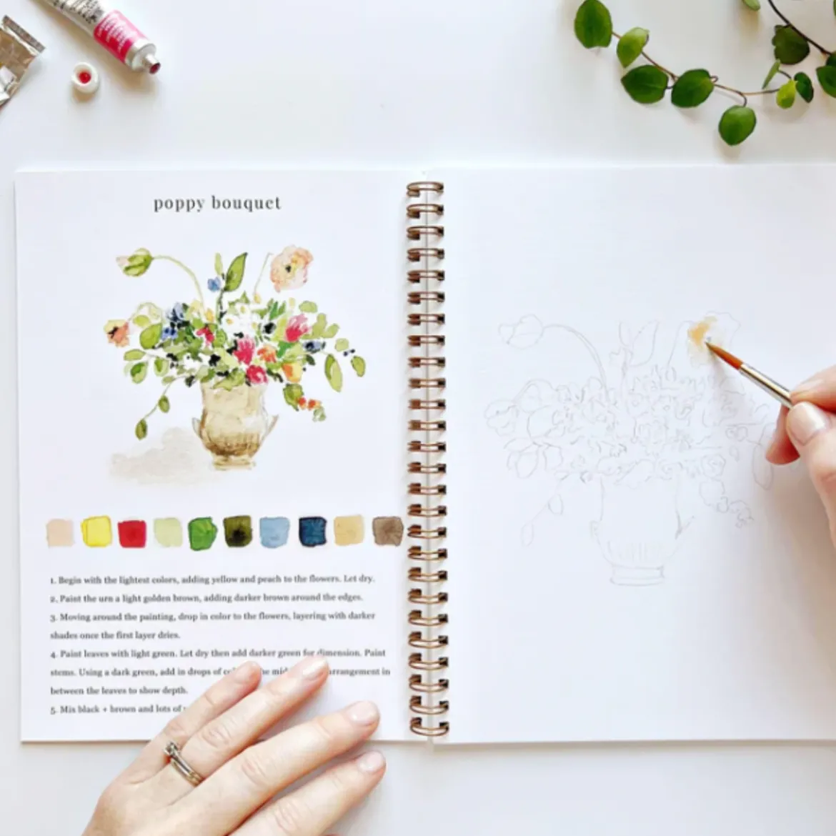 Carnet d'aquarelle - Bouquet