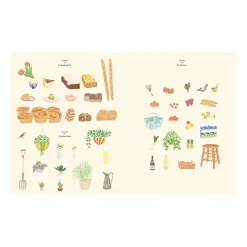 Carnet de coloriage et de stickers Le marché - Zoé de Las Cases