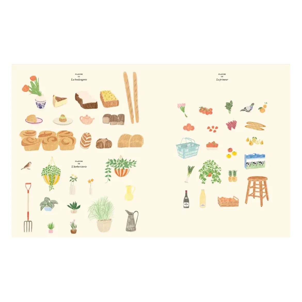 Carnet de coloriage et de stickers Le marché - Zoé de Las Cases