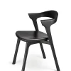 Chaise Bok Chêne noir - Cuir Noir