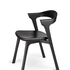 Chaise Bok Chêne noir - Cuir Noir