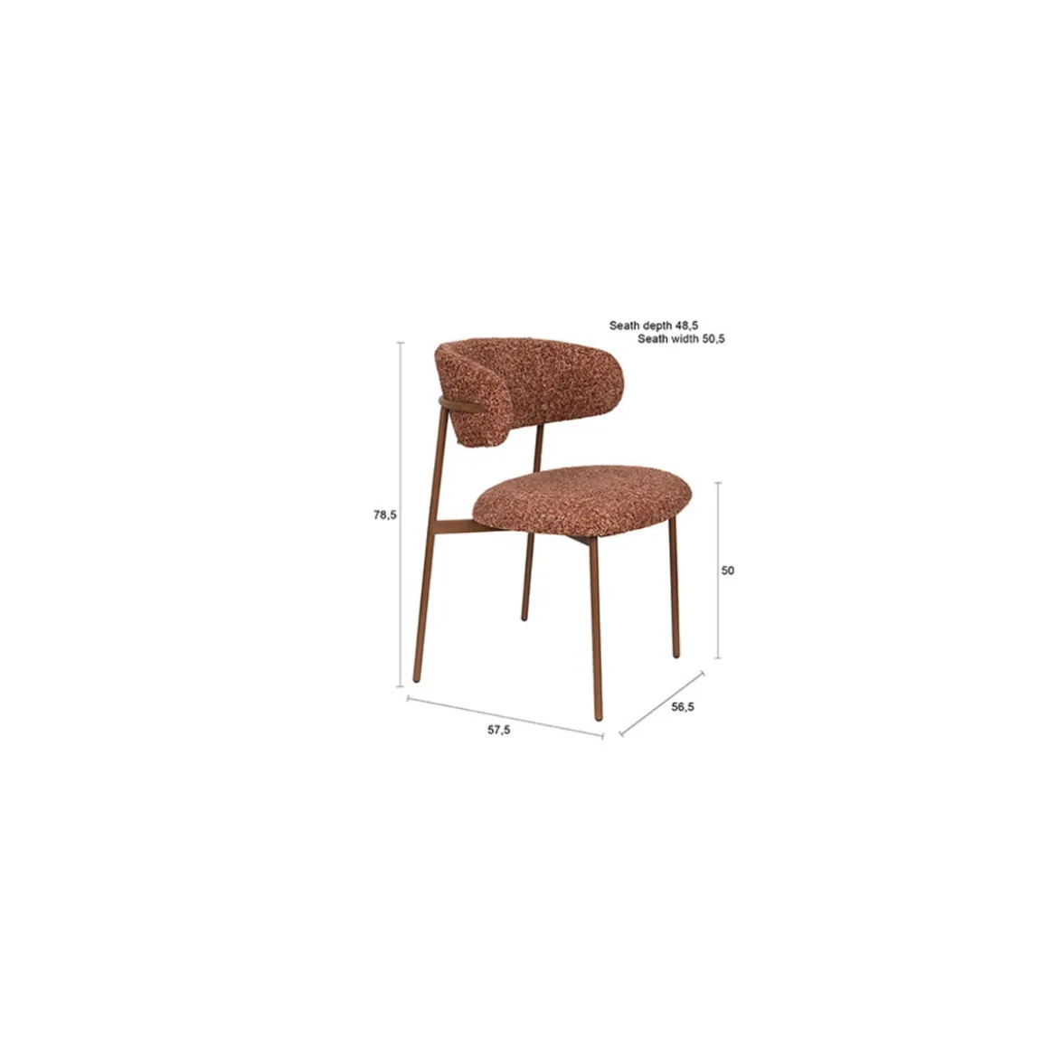 Chaise Claes - Terracotta