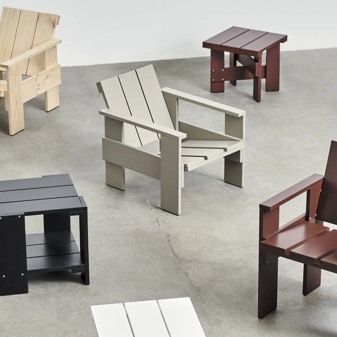 Chaise Longue Crate - London Fog - 77 x 64,5 x 58 cm