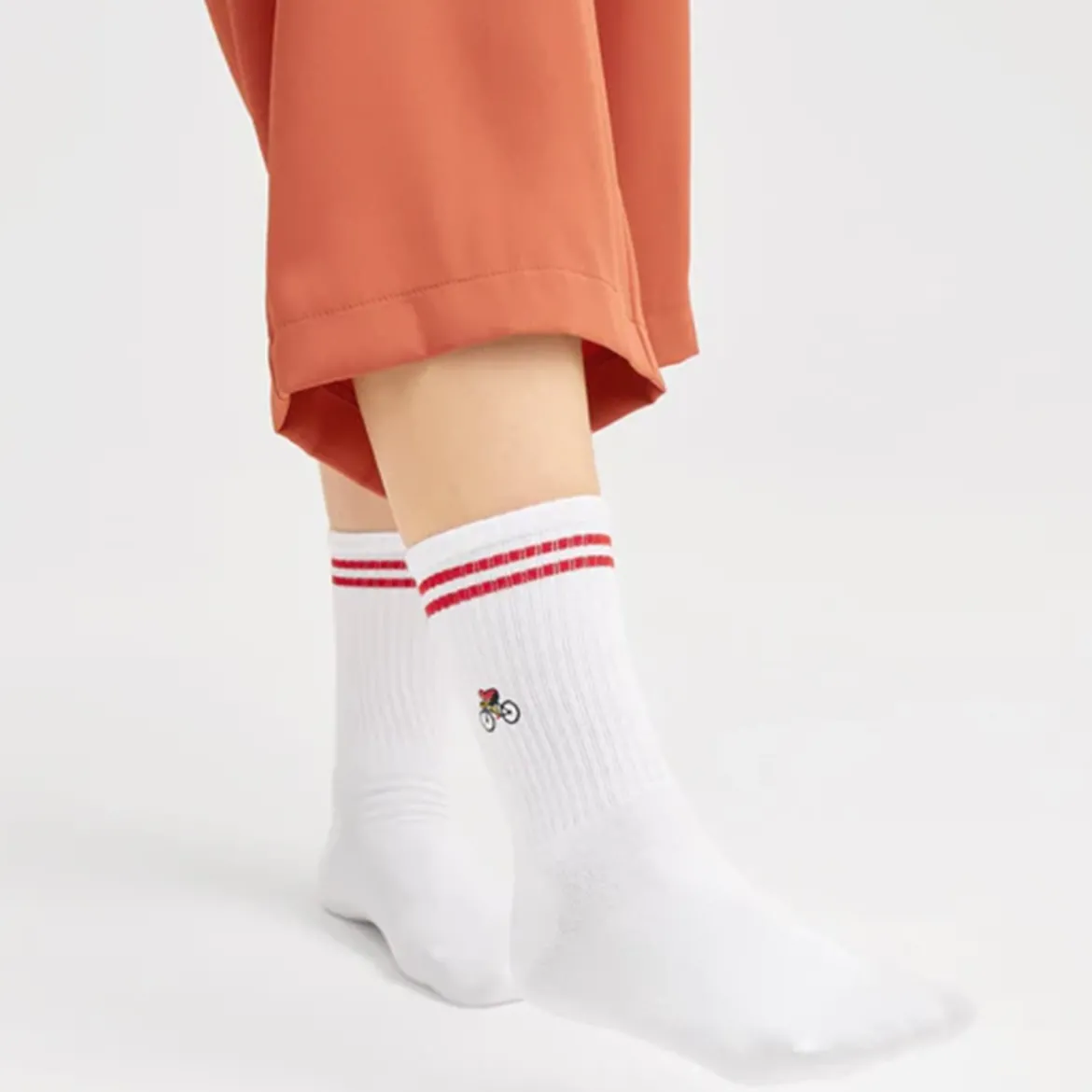Chaussettes brodées Cycliste