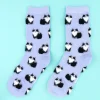Chaussettes Chat Noir & Blanc - Violet