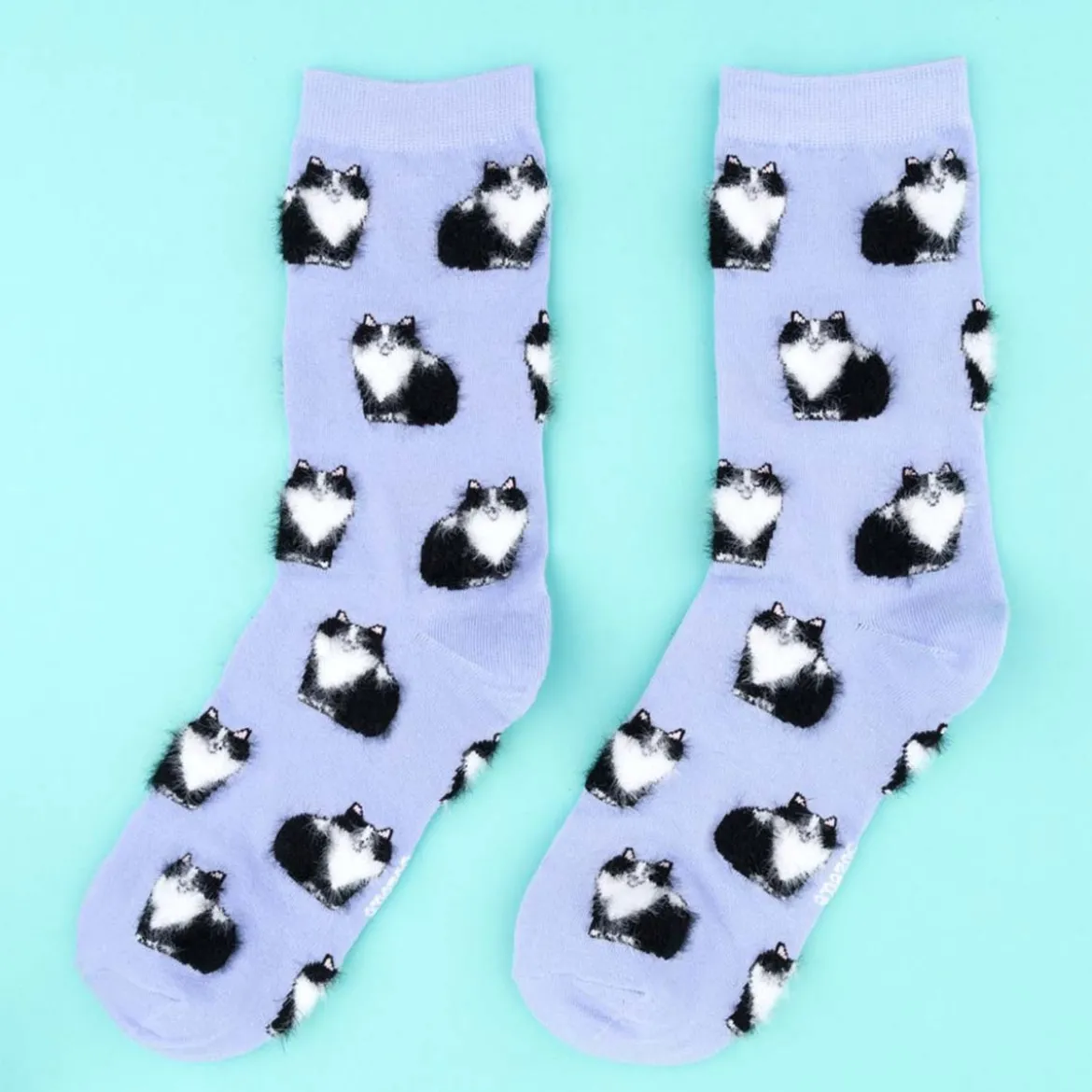 Chaussettes Chat Noir & Blanc - Violet